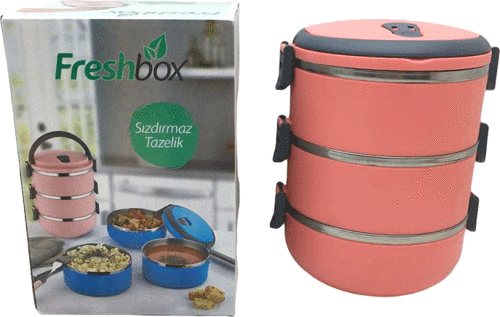 KOYU PEMBE 3LÜ SEFER TASI SAKLAMA KABI 1.8LT-Findit