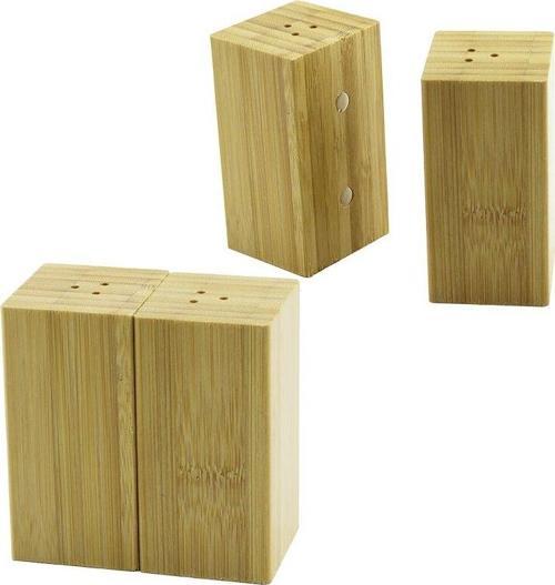 4.5X5CM--Y:9CM   2PCS   MIKNATISLI İKİZ   AHŞAP BAMBU  BAHARATLIK - TUZLUK-Findit