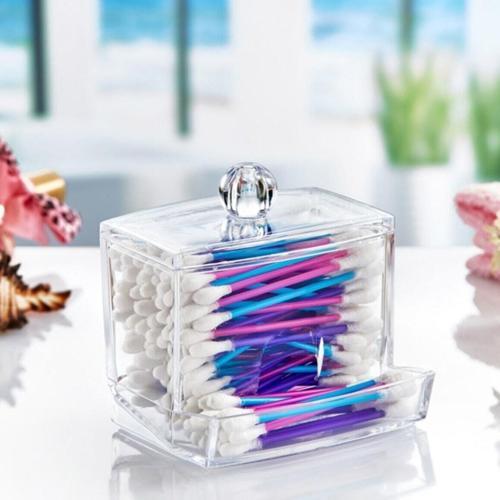 Şeffaf Kapaklı Kulak Temizleme Çubuğu Organizatörü Saklama Kutusu-Findit