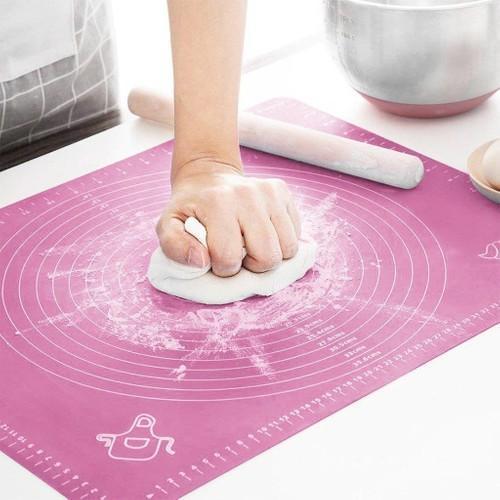 Silikon Ölçülü Hamur Açma Matı Hamur Açma Örtüsü Büyük Boy 50x40-Findit