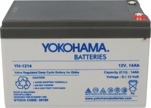 YOKOHAMA YH-1214 12 VOLT - 14 AMPER ELEKTRİKLİ BİSİKLET AKÜSÜ (150 X 95 X 98 MM) (2818)