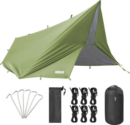 Su Geçirmez Tarp Tente Gölgelik Örtü, Taşınabilir Örtü Branda Çok İşlevli Outdoor Açık Hava Kamp Seyahat Tente Branda Barınak Yağmurluk, Güneşlik Karavan Yan Gölgelik Çadır 300X400 Cm - Yeşil