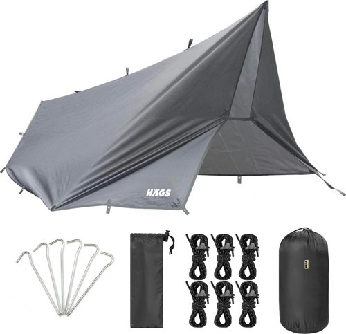 Su Geçirmez Tarp Tente Gölgelik Örtü, Taşınabilir Örtü Branda Çok İşlevli Outdoor Açık Hava Kamp Seyahat Tente Branda Barınak Yağmurluk, Güneşlik Karavan Yan Gölgelik Çadır 300X300 Cm- Gri