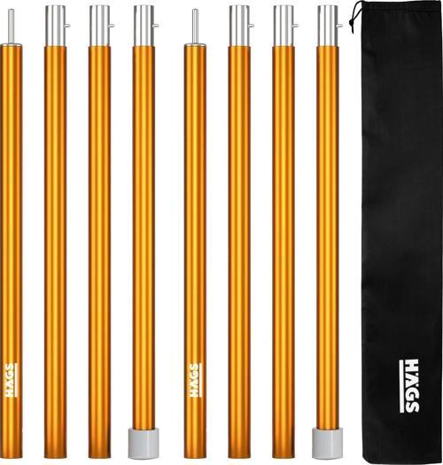 Ayarlanabilir Tarp Tente Direkleri, 2`Li Set, Teleskopik Alüminyum Çadır Gölgelik Branda Direkleri, Kamp Direği Katlanabilir Hafif Karavan Araç Yan Tente Direği  - Turuncu - 240 cm