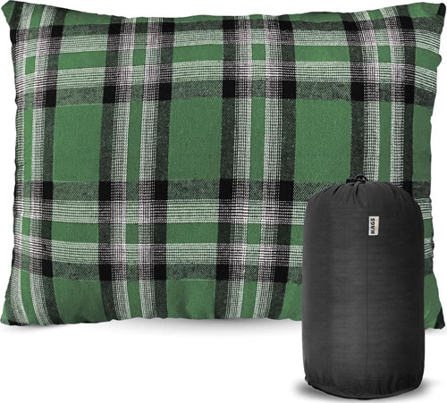 Kamp Yastığı, Seyahat Yastığı, Silikon Elyaf Dolgulu Hafif Küçük Yastık, Orta Sertlikte, Nefes Alabilir Kılıf, Kamp, Uçak Ve Araba İçin İdeal 35X50Cm Flanel Yeşil