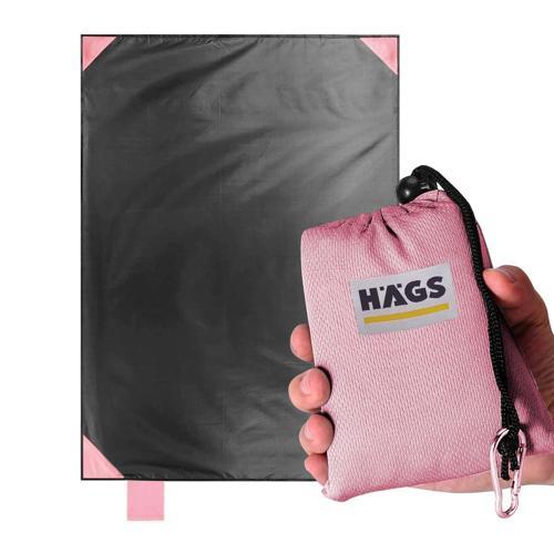 Cep Yer - Piknik Örtüsü Kamp Matı Plaj Yer Örtüsü Su Geçirmez Kum Tutmaz Hızlı Kurur Hafif Katlanabilir İnce Zemin Örtüsü Outdoor Açık Hava Kamp Yürüyüş Seyahat İçin El Askılı 180x150Cm Pembe