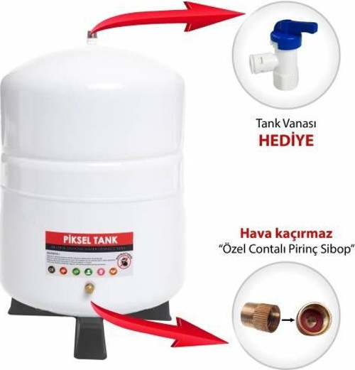 Su Arıtma Cihazı İçin 12 Litre(3.2 Galon) Çelik Tank