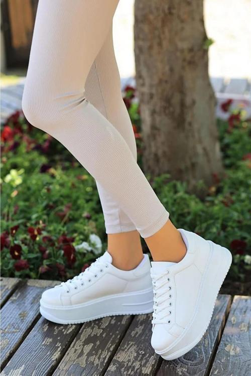 2596 Kadın Yüksek Topuk Günlük Sneaker Ayakkabı