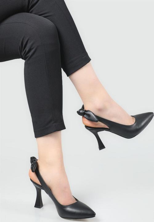 2853 Kadın 9 Cm Topuklu Arkası Açık Stiletto Ayakkabı