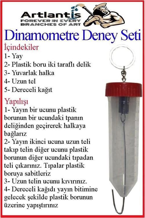 Dinamometre Deney Yapım Seti 1 Adet Deney Proje Tasarım Şırıngalı Basit Dinomometre Modeli Deney Malzemesi Okul Sınıf
