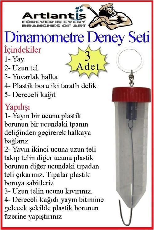 Dinamometre Deney Yapım Seti 3 Adet Deney Proje Tasarım Şırıngalı Basit Dinomometre Modeli Deney Malzemesi Okul Sınıf