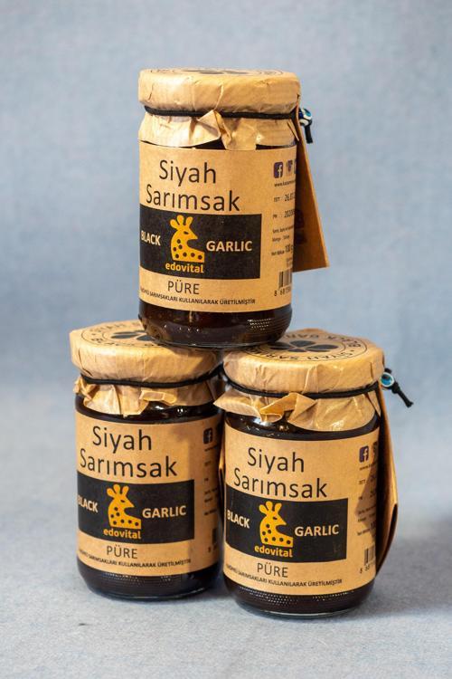 Siyah Sarımsak Püre 300 gr 100 gr X 3 Adet Kavanoz Püre