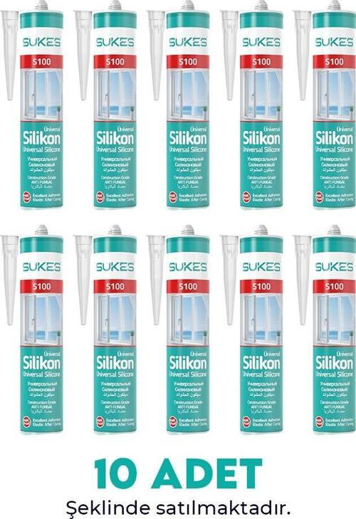 Sukes Universal Şeffaf Silikon 280 Gr 10’lu Paket