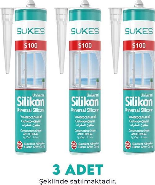 Sukes Universal Şeffaf Silikon 280 Gr 3’lü Paket