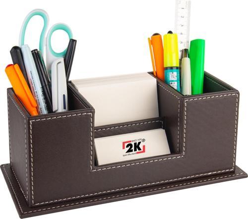 Masaüstü Deri Organizer Kalemlik 4 Gözlü Desktop Organizer Rainbow Vegan 10x12x25 cm.