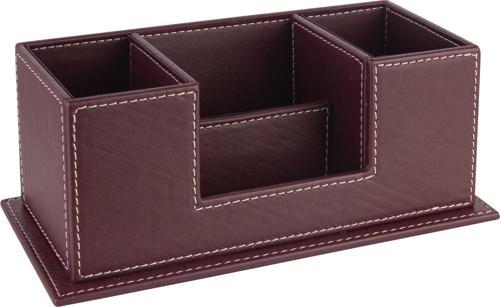 Masaüstü Deri Organizer Kalemlik 4 Gözlü Desktop Organizer Rainbow Vegan 10x12x25 cm.