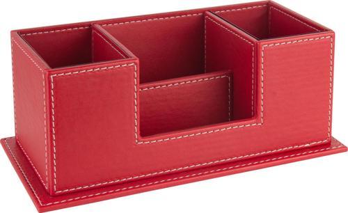 Masaüstü Deri Organizer Kalemlik 4 Gözlü Desktop Organizer Rainbow Vegan 10x12x25 cm.