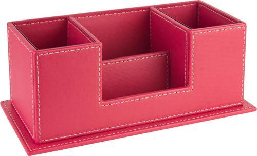 Masaüstü Deri Organizer Kalemlik 4 Gözlü Desktop Organizer Rainbow Vegan 10x12x25 cm.