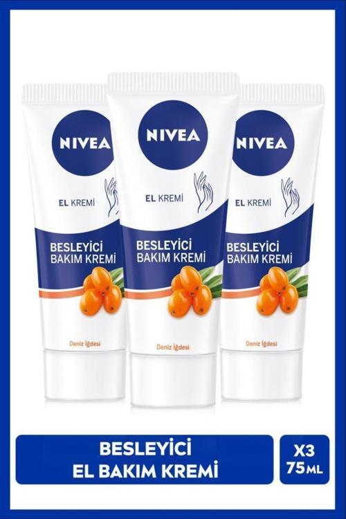 Besleyici El Bakım Kremi Deniz İğdesi 75ml, Nemlendirici, Yağlı ve Yapışkan His Bırakmaz, X3 Adet