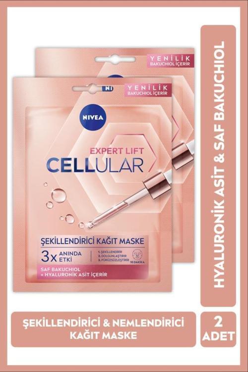 Cellular Expert Lift Yüz Kağıt Maskesi, Doğal Retinol Alternatifi Saf Bakuchiol, X2 Adet