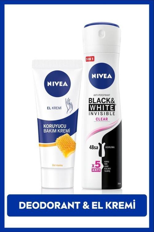 Kadın Sprey Deodorant Black&white 150ml Ve Nemlendirici Koruyucu El Bakım Kremi 75ml