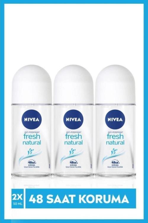 Kadın Roll-on Deodorant Fresh Natural 50 ml X3 Adet ,48 Saat Deodorant Koruması, Eşsiz & Fresh