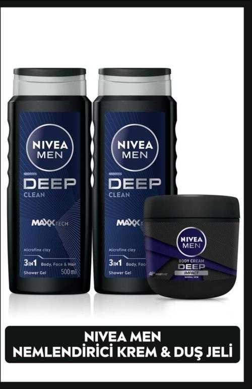 Men Erkek Nemlendirici El Ve Vücut Kremi Deep Impact 400ml Ve Duş Jeli Deep Dimension 500ml X2