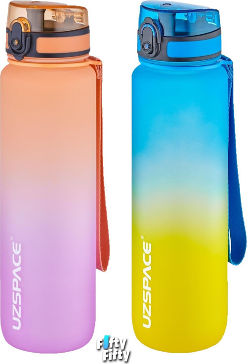 2'li Tritan Matara Seti 1000ml BÜYÜK BOY Çift Renk Softtouch FF Collection Tritan Su Matarası