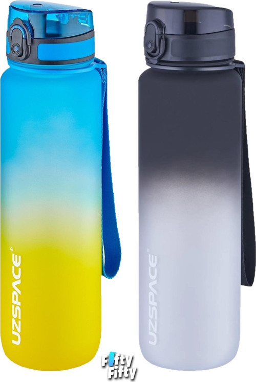 2'li Tritan Matara Seti 1000ml BÜYÜK BOY Çift Renk Softtouch FF Collection Tritan Su Matarası