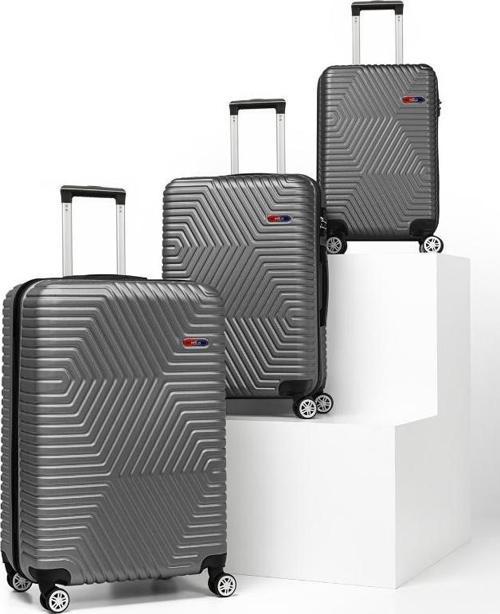 Abs 3'lü Koyu Gri Lüx Valiz Seyahat Seti 600.02-set
