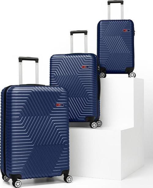 Abs 3'lü Lacivert Lüx Valiz Seyahat Seti 600.04-set