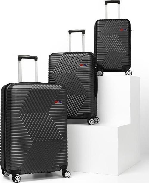 Abs 3'lü Siyah Lüx Valiz Seyahat Seti 600.01-set