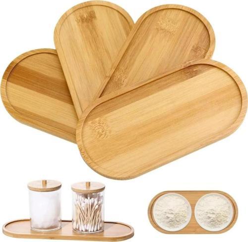 Oval Bambu Çok Amaçlı Sunumluk ve Yağdanlık Altlığı - Şık ve Dayanıklı Ahşap Tepsi