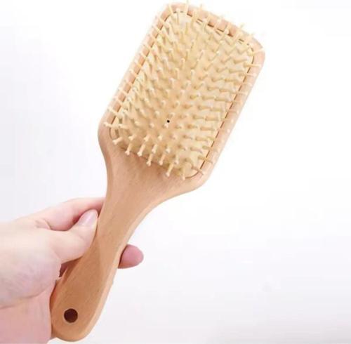 Bambu Uçlu Ahşap Saç Fırçası - Doğal ve Antistatik Tarak