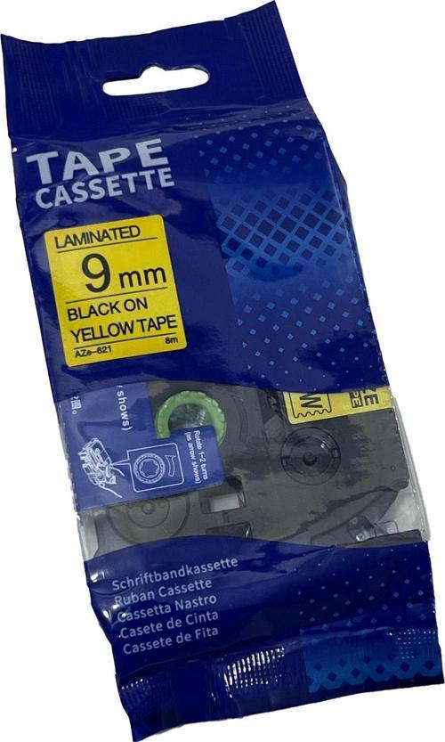 Esnek Laminasyonlu Etiket 9mm (Siyah - Sarı)