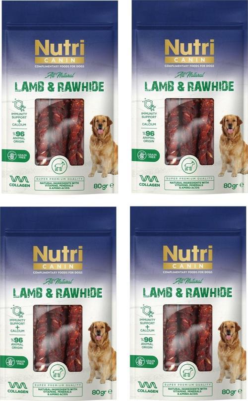 Rawhide Kemik Kuzu Etli Köpek Ödülü 80 Gr. X 4 Adet