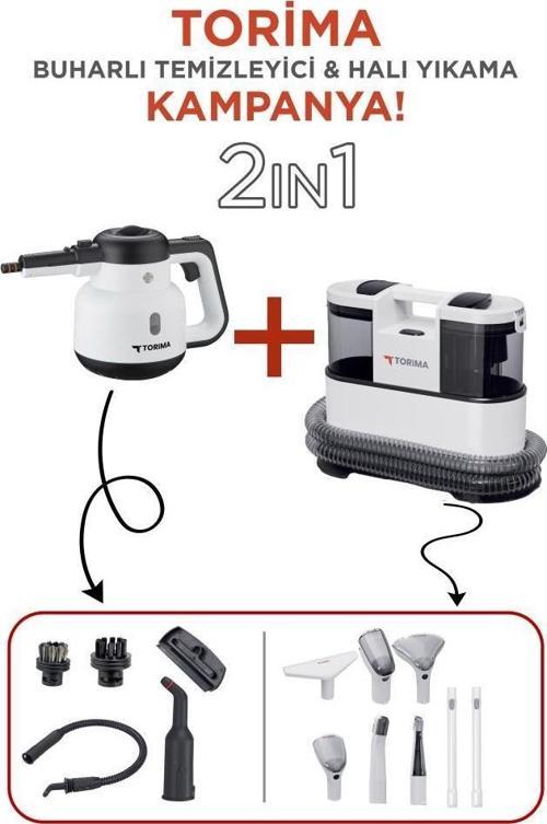 CX002B Koltuk ve Halı Yıkama Makinesi + CB-902A Çok Fonksiyonlu Buharlı Temizleyici
