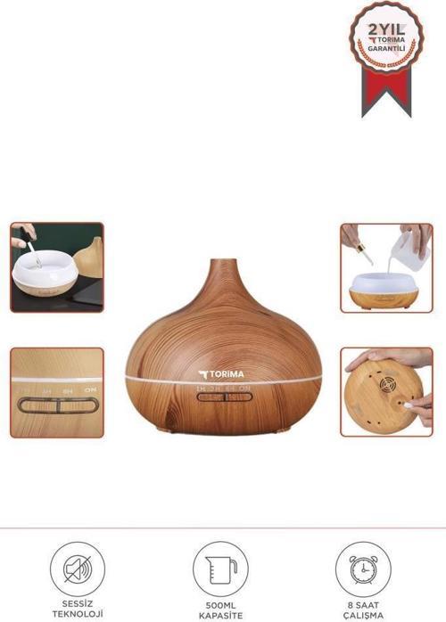 SL-168 Ahşap Humidifier Hava Nemlendirici Ledli Aroma Terapisi Dekoratif Buhar Makinesi
