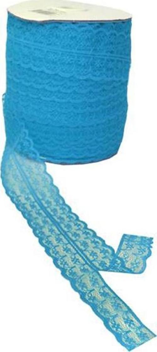 Kurdela Dantelli Çift 2 Katlı 5 Cm (10 Metre)  Mavi