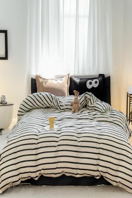 Kolay Ütülenir Nevresim Takımı Tek Kişilik Funny Kahve