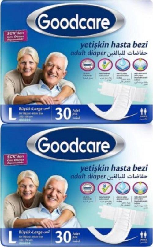 (L) Bel Bantlı Hasta Bezi 60 Adet