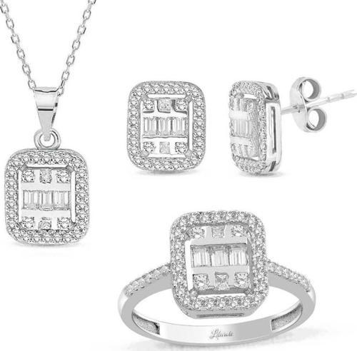 Taşlı Modern Baget Altın Set