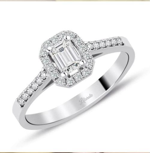 Emerald Kesim Baget Pırlanta Yüzük