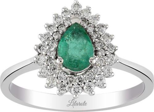 0.45 Ct Pırlantalı Zümrüt Yüzük