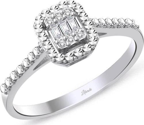 0.20 Ct Kalemli Tasarım Baget Kare Tektaş Yüzük