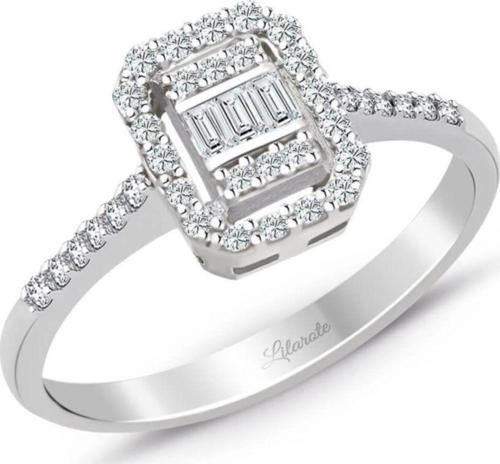 0.35 Ct. Baget Kare Modern Tasarım Tektaş Yüzük