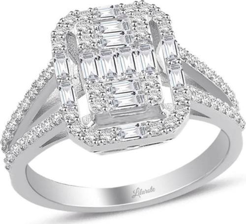0.70 Ct Baget Pırlanta Modern Tasarım Yüzük