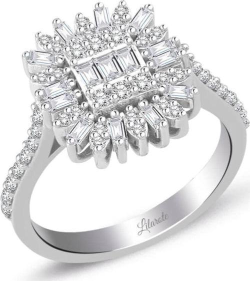 0.70 Ct Modern Tasarım Baget Kare Tektaş Yüzük