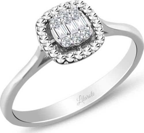 Modern Tasarım 0.08 Ct Baget Kare Tektaş Yüzük