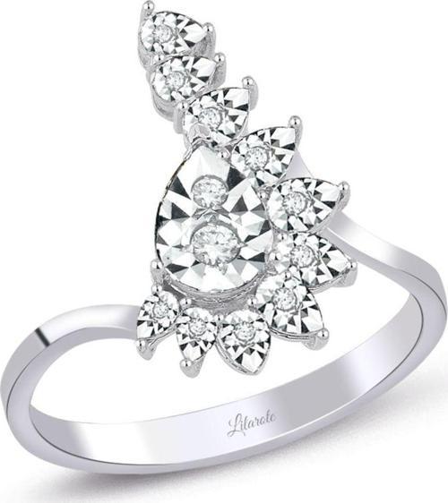 0.13 Ct. Damla Taç Modern Tasarım Pırlanta Yüzük
